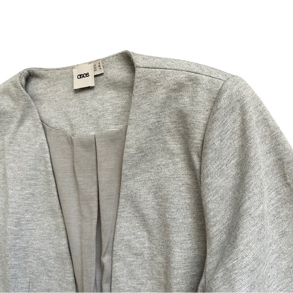 ASOS Collarless Heather Gray Knit Blazer LIKE NEW!! - Picture 4 of 12